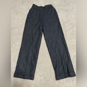 Lauren Ralph Lauren Petite 100% Wool Charcoal Gray Trousers